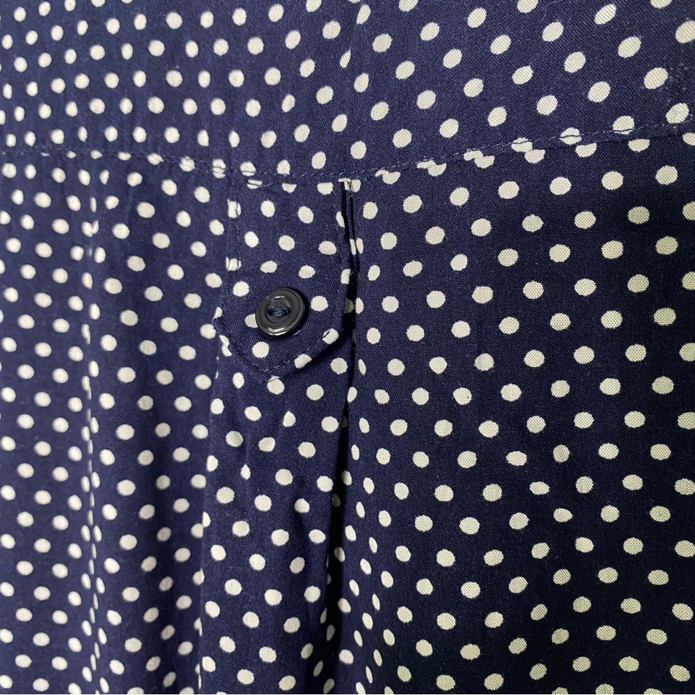 Fun2Fun Navy Polka Dot Blouse Small Sleeveless Rayon Retro Classic Top - Picture 8 of 8